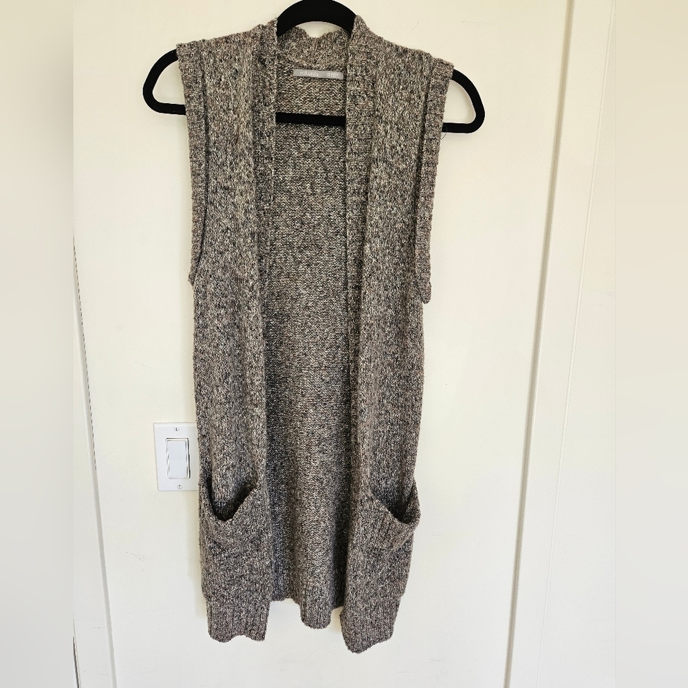 Rubbish Sleeveless Knit Open Front Cardigan Vest